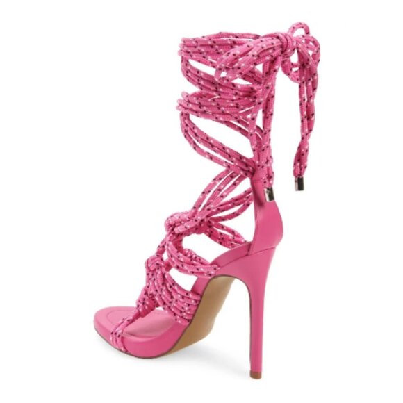 NEW Steve Madden Fiore Ankle Tie Sandal in Pink - Picture 4 of 5